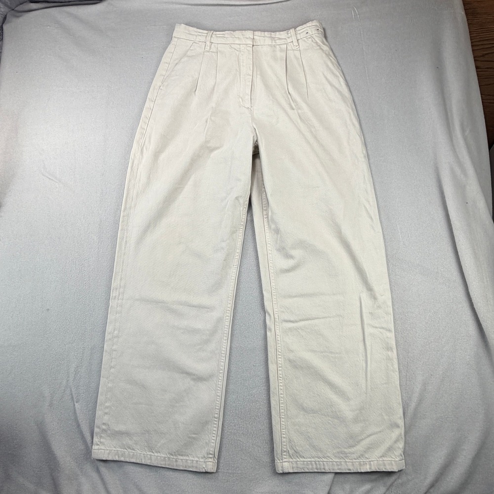 Abercrombie & Fitch Curve Love Pleated Wide Leg Trousers Beige 30 10R